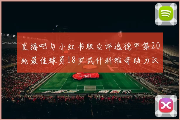 直播吧与小红书联合评选德甲第20轮最佳球员18岁武什科维奇助力汉堡逼平拜仁